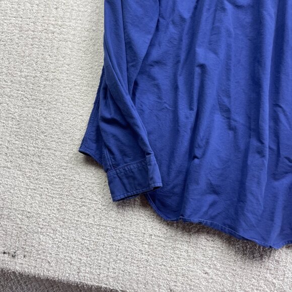 Vintage Ralph Lauren *Blue* w/ Logo Yellow Shirt Slim Fit Mens XL Button Down - Picture 13 of 16